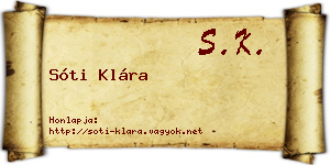 Sóti Klára névjegykártya